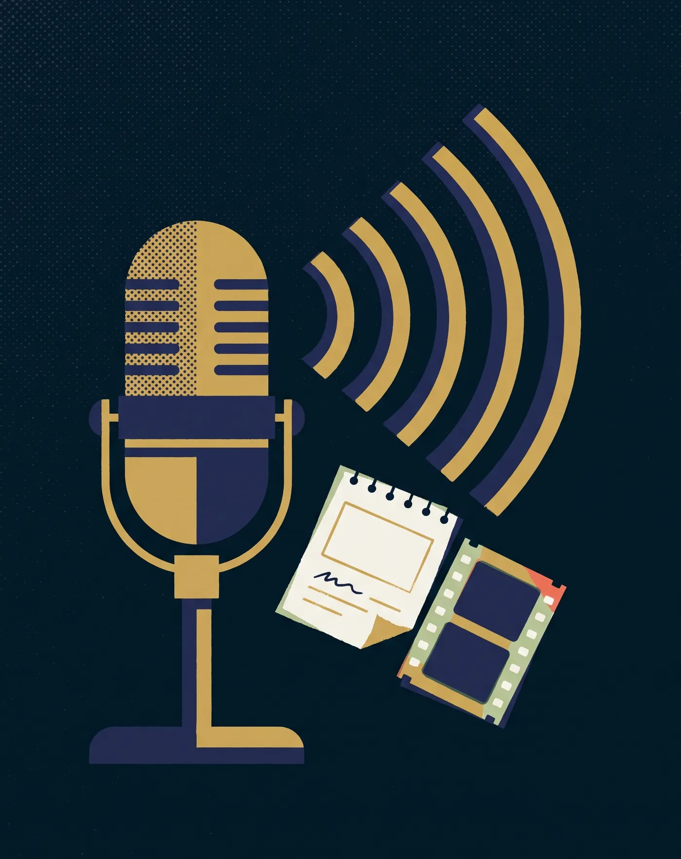 VALUE's studio microphone illustration with sound waves and production notes.